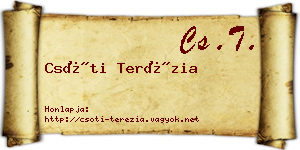 Csóti Terézia névjegykártya